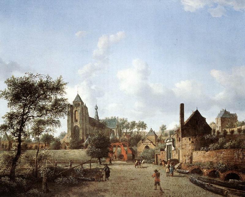 HEYDEN, Jan van der View of Delft sg oil painting picture
